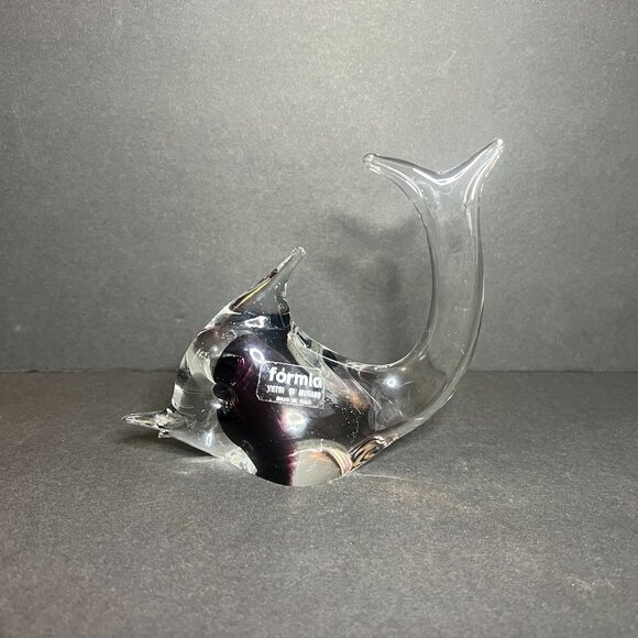 Formia Vetri Di Murano Purple Hand Blown Art Glass Aquatic Fish Figure 4.75" - Picture 1 of 9